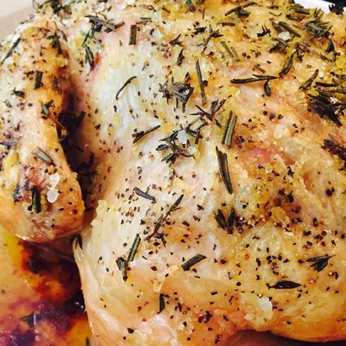 Bird is the word… Whole Roasted Chicken with evoo, thyme, rosemary and lemon.  Keeping it fresh and healthy.  Now we just need a little cornbread.  #roastyourown #wholeroastedchicken #getroasting #food #foodie @teamrachael #Yumomoment @rachaelraymag @rachaelray #rrmagfan #foodshare #foodnetwork #foodnetworkstar #foodphotography #swimminginoliveoil