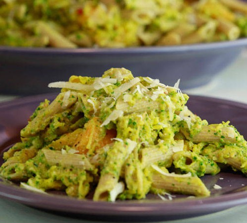 Penne and Roasted Squash with Pumpkin Seed Pesto